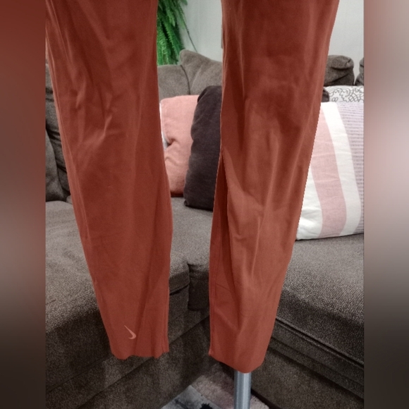 Yoga Asana Luxe Training Bodysuit Ribbed Rust Women's Nike XL Slimming Romper - Picture 6 of 14